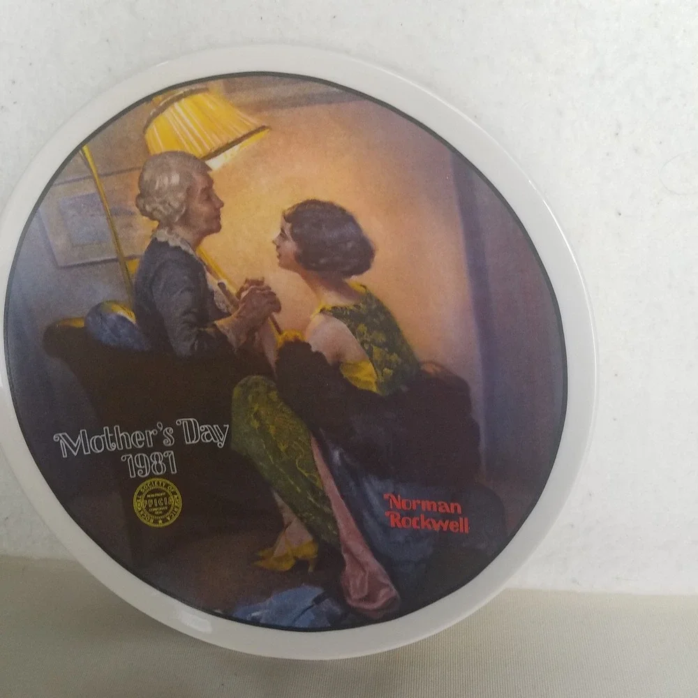 Knowles Norman Rockwell Mother's Day 1981 Plate After the Party Excellent 8.5